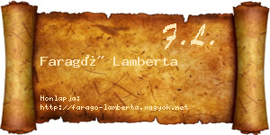 Faragó Lamberta névjegykártya